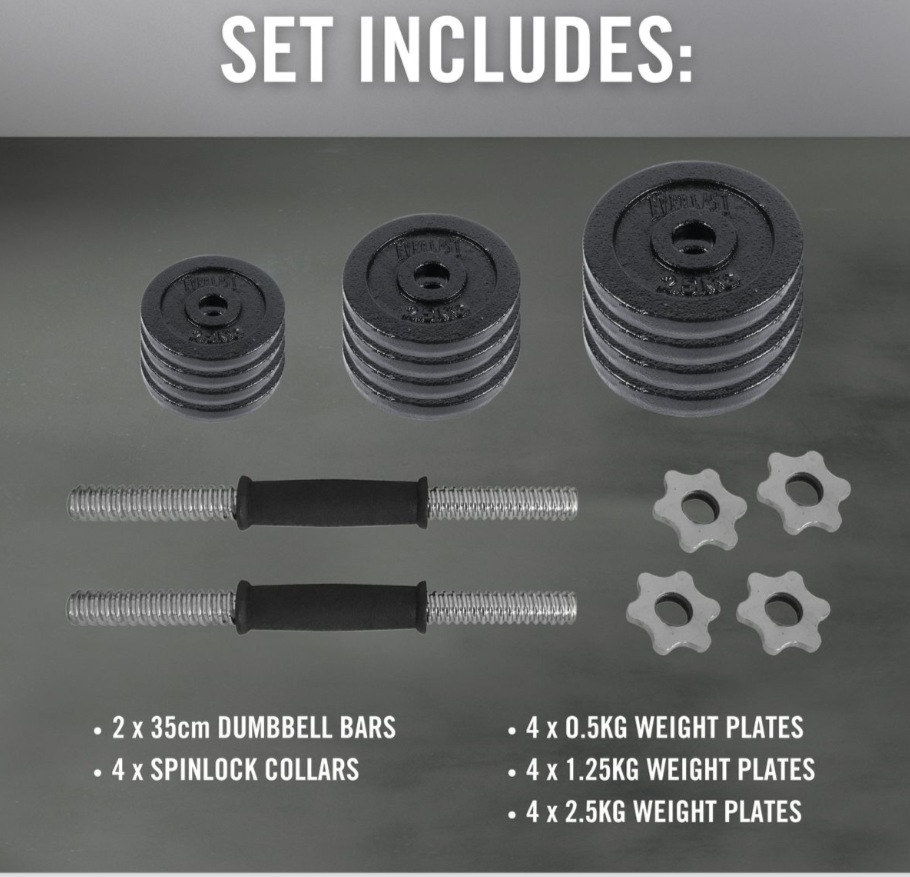 Everlast Cast Iron Dumbbell Weight Set
